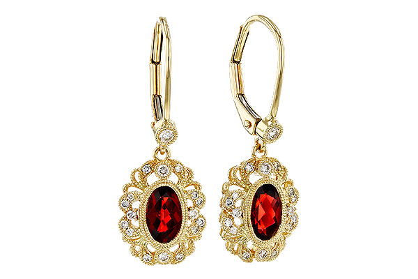 A302-40649: EARRINGS .98 TW GARNET 1.15 TGW (7x5MM GARNET)