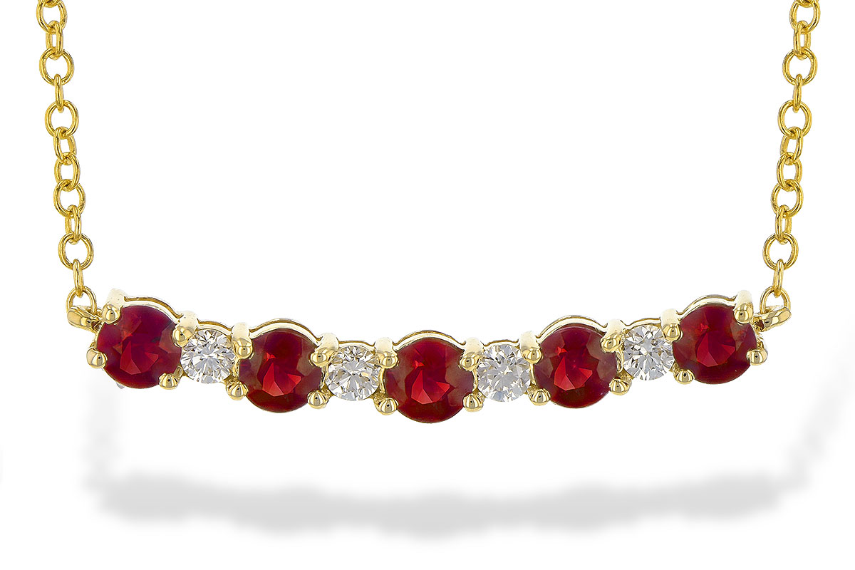 E217-90639: NECK .58 TW RUBY .70 TGW