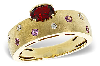 H302-43430: LDS RG .58 MULTI CLR (GAR & PINK SAPP) .66 TGW