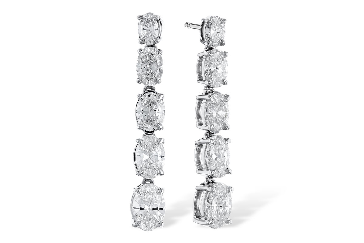 L301-52475: EARRINGS 1.90 TW OVAL DIAMONDS